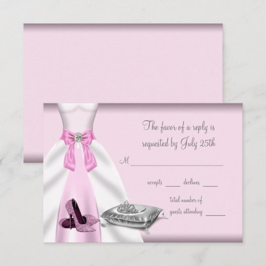 Roze baljurk hoge hak schoenen Quinceanera RSVP (Voorkant / Achterkant)