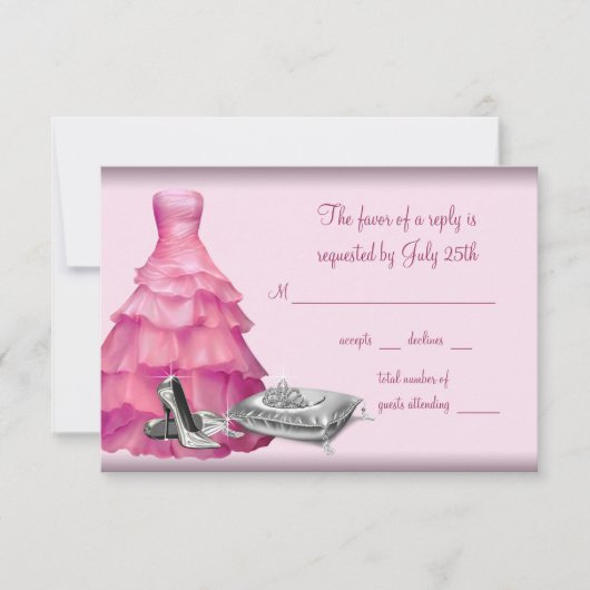 Roze baljurk hoge hak schoenen Quinceanera RSVP (Voorkant)