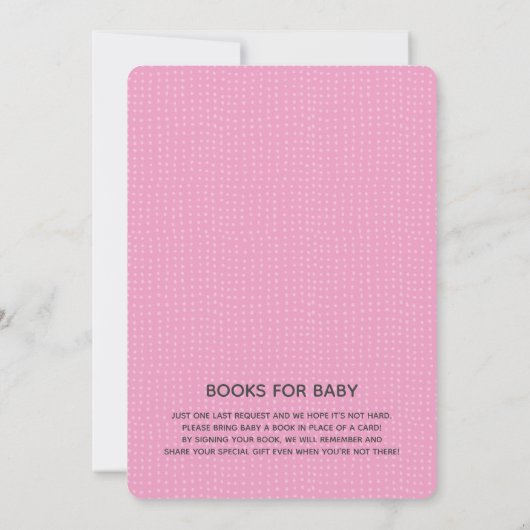 Roze balk in de uitnodiging tot het Baby shower Ov (Achterkant)