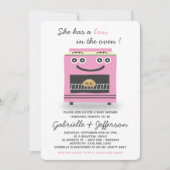 Roze balk in de uitnodiging tot het Baby shower Ov (Voorkant)