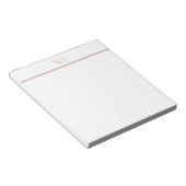 Roze Balk Monogram Gepersonaliseerde Notitieblok (Schuin)