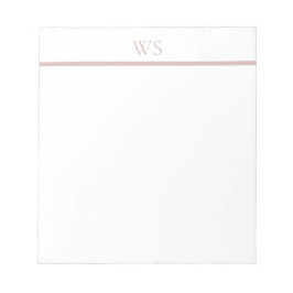 Roze Balk Monogram Gepersonaliseerde Notitieblok