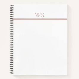 Roze Balk Monogram Gepersonaliseerde Spiraal Notit Notitieboek