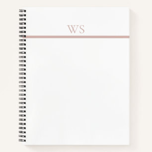 Roze Balk Monogram Gepersonaliseerde Spiraal Notit Notitieboek