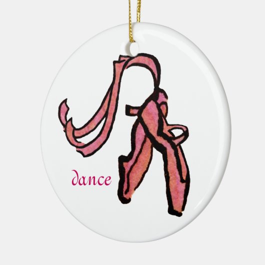 roze balkslippers keramisch ornament (Links)