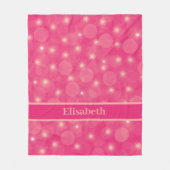 roze ballen en sterren personaliseren fleece deken (Voorkant)