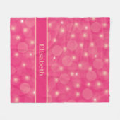 roze ballen en sterren personaliseren fleece deken (Voorkant (Horizontaal))