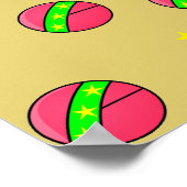 Roze ballen en sterren poster (Hoek)