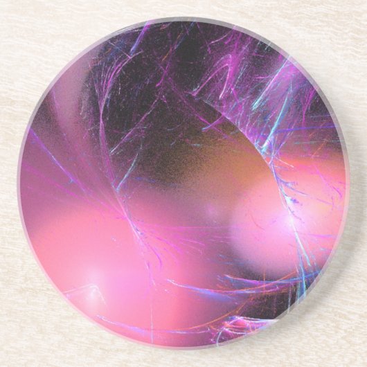 Roze ballen in beweging zandsteen onderzetter (Voorkant)