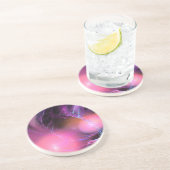 Roze ballen in beweging zandsteen onderzetter (Zijkant)