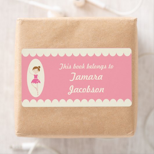 Roze Ballerina 1 Bookplate Labels (Insitu)