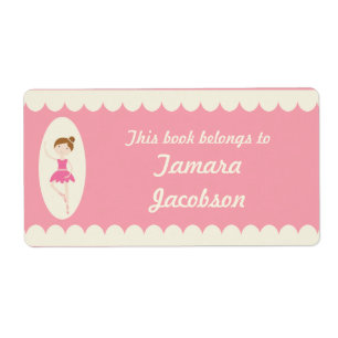 Roze Ballerina 1 Bookplate Labels