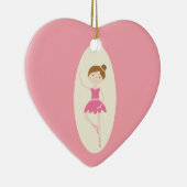 Roze Ballerina 1 Heart Ornament (Rechts)