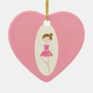 Roze Ballerina 1 Heart Ornament