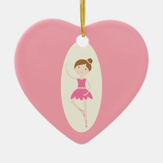 Roze Ballerina 1 Heart Ornament (Voorkant)