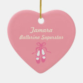 Roze Ballerina 1 Heart Ornament (Achterkant)