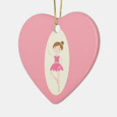 Roze Ballerina 1 Heart Ornament (Links)