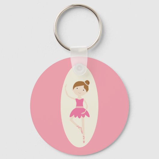 Roze Ballerina 1 Sleutelhanger (Voorkant)