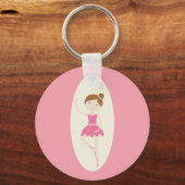 Roze Ballerina 1 Sleutelhanger (Voorkant)