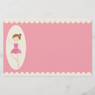 Roze Ballerina 1 Stationery Briefpapier