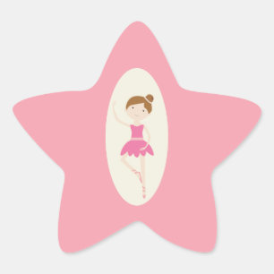 Roze Ballerina 1 Sterren Stickers