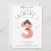 Roze Ballerina 3e Verjaardagsmeisje Kaart (Voorkant)