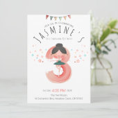 Roze Ballerina 3e Verjaardagsmeisje Kaart (Staand voorkant)