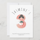 Roze Ballerina 3e Verjaardagsmeisje Kaart (Achterkant)