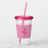 Roze Ballerina Acryl Drinkbeker (Achterkant)