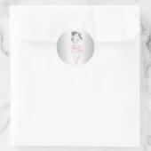  Roze Ballerina Baby shower Sticker (Tas)