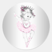  Roze Ballerina Baby shower Sticker (Voorkant)