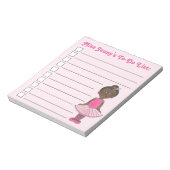 Roze Ballerina Ballet Dance-leraar om een lijst op Notitieblok (Linkerzijde)