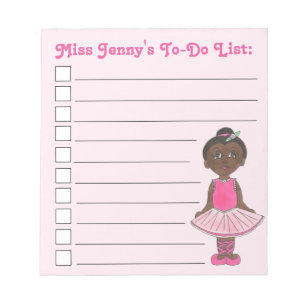 Roze Ballerina Ballet Dance-leraar om een lijst op Notitieblok