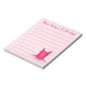 Roze Ballerina Ballet Dance-leraar om een lijst op Notitieblok (Linkerzijde)