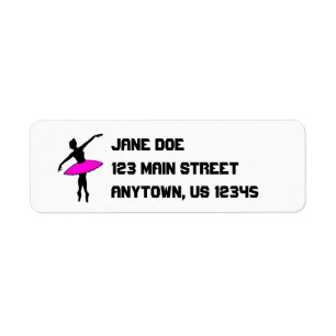 Roze Ballerina Ballet Dancer w/Tutu Dance Labels