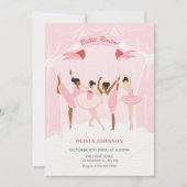 Roze ballerina ballet recital kaart (Voorkant)