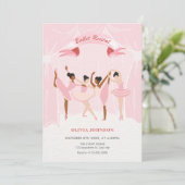Roze ballerina ballet recital kaart (Staand voorkant)