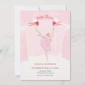 Roze ballerina ballet recital kaart (Voorkant)