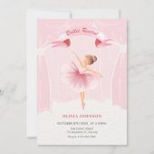 Roze ballerina ballet recital kaart (Voorkant)