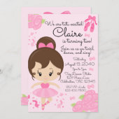 Roze Ballerina Ballet Tutu Birthday Kaart (Voorkant / Achterkant)