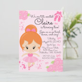 Roze Ballerina Ballet Tutu Verjaardag Kaart (Staand voorkant)