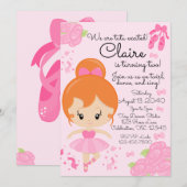 Roze Ballerina Ballet Tutu Verjaardag Kaart (Voorkant / Achterkant)