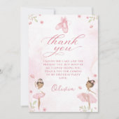 Roze Ballerina Ballet Verjaardag Dankjewel Card Bedankkaart (Voorkant)