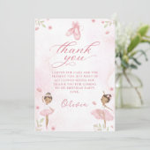 Roze Ballerina Ballet Verjaardag Dankjewel Card Bedankkaart (Staand voorkant)