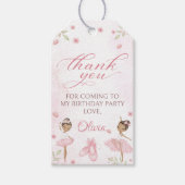 Roze Ballerina Ballet Verjaardag Gift Labels Cadeaulabel (Voorkant)