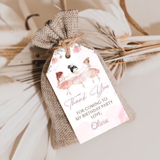Roze Ballerina Ballet Verjaardag Gift Labels Cadeaulabel