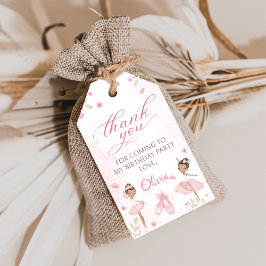 Roze Ballerina Ballet Verjaardag Gift Labels Cadeaulabel