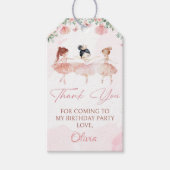 Roze Ballerina Ballet Verjaardag Gift Labels Cadeaulabel (Voorkant)
