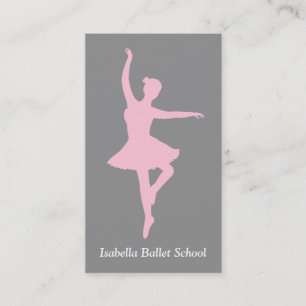 Roze Ballerina Balletstudio Instructeur Grijs Visitekaartje