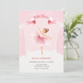 Roze ballerina balletuitvoering kaart (Staand voorkant)